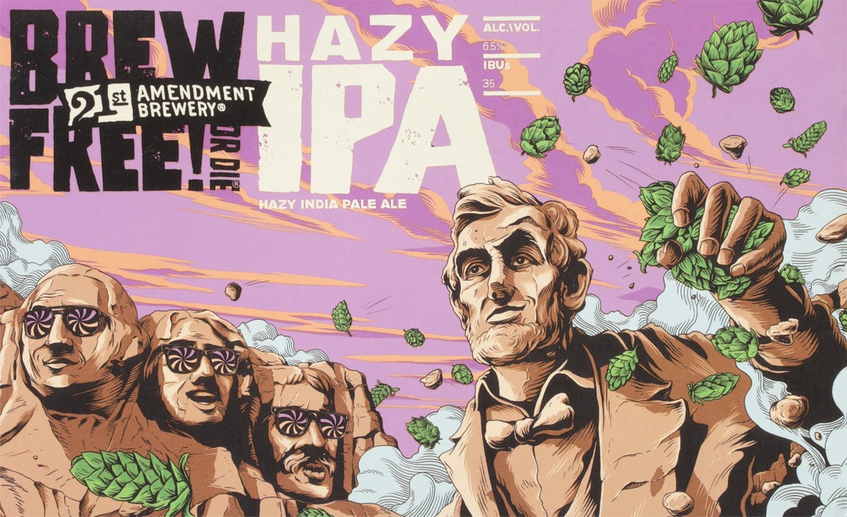 slide 5 of 9, 21st Amendment Brewery Brew Free Hazy Ipa, 12 oz