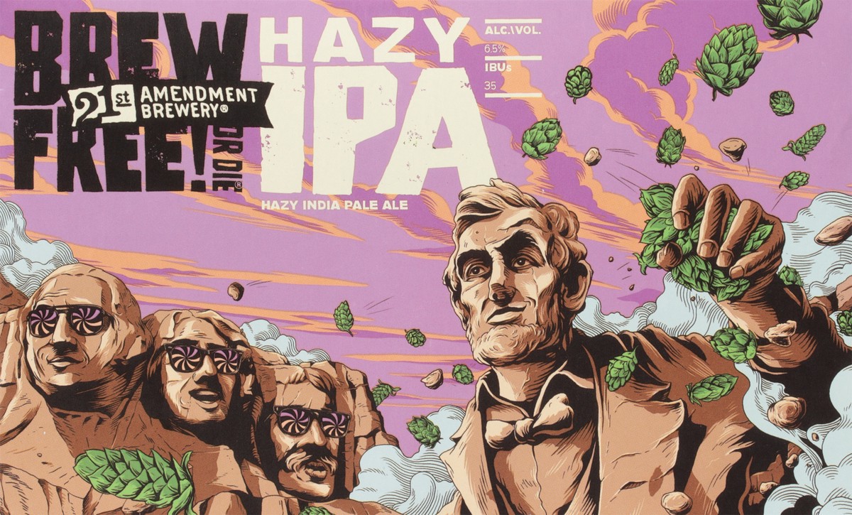 slide 6 of 9, 21st Amendment Brewery Brew Free Hazy Ipa, 12 oz
