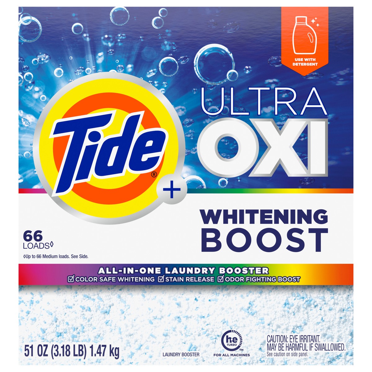 slide 2 of 2, Tide + Ultra Oxi Whitening Boost Powder All-In-One Laundry Booster, 57 oz