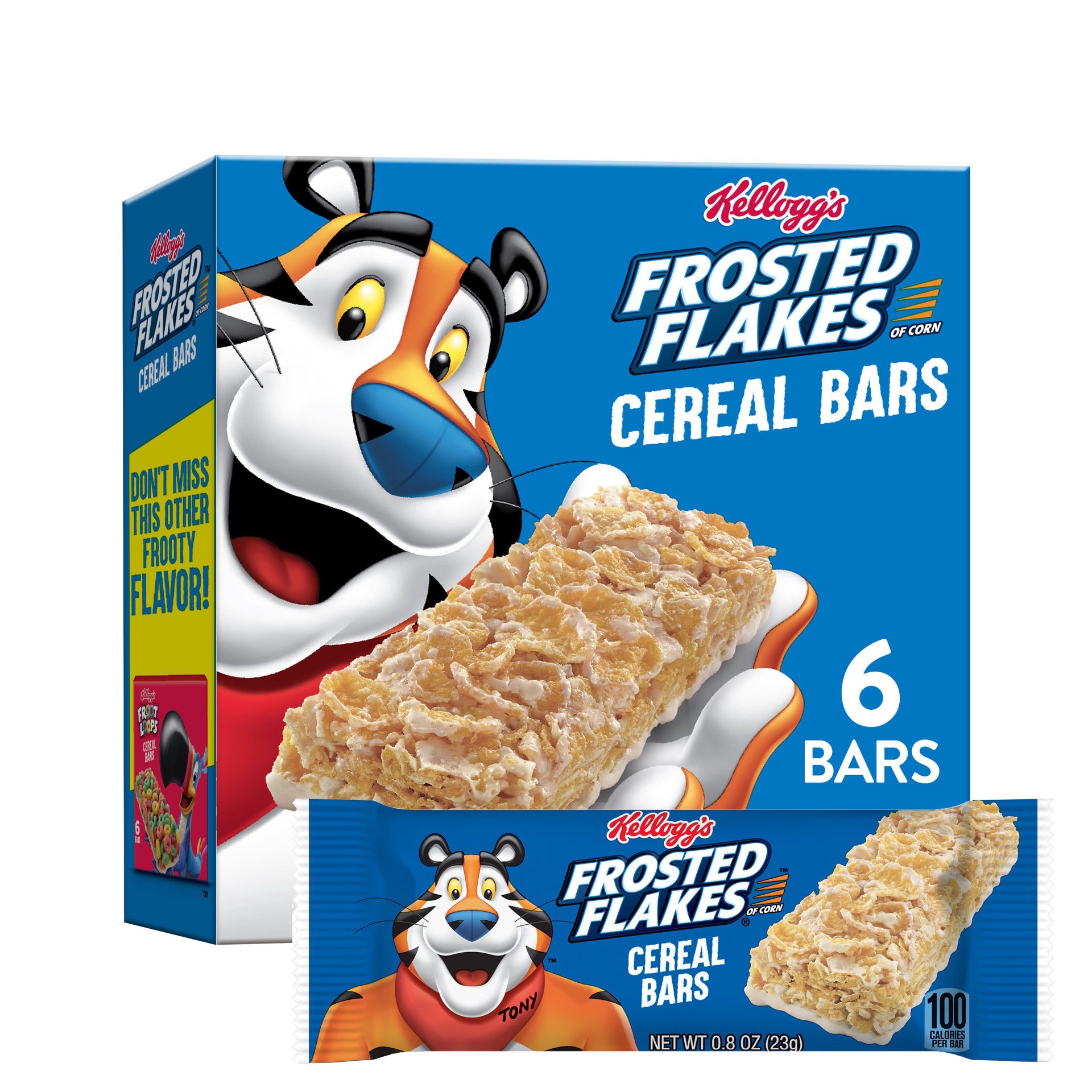 slide 1 of 5, Frosted Flakes Kellogg's Frosted Flakes Breakfast Cereal Bars, Original, 4.8 oz, 6 Count, 4.8 oz
