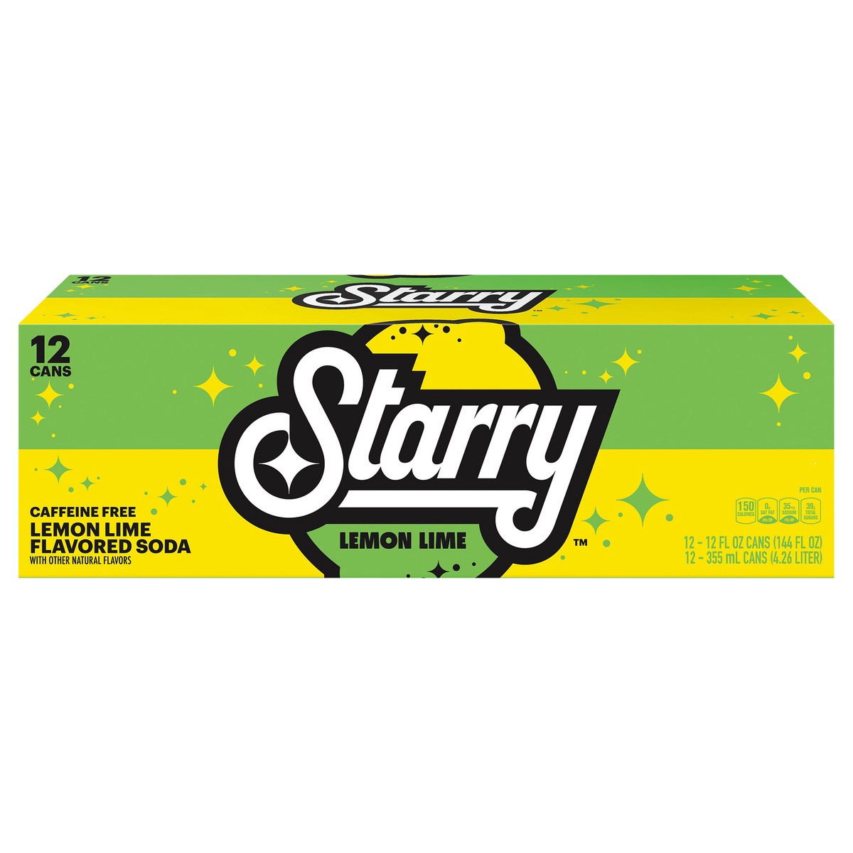 slide 1 of 1, Starry Lemon Lime Soda, Caffeine Free, 12 ct; 12 oz