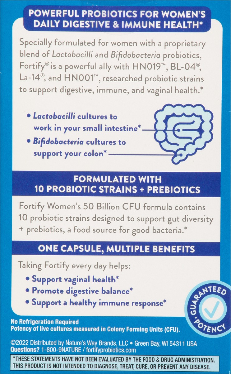 slide 9 of 10, Nature's Way Fortify Women's 50 Billion Daily Probiotic, 30 ct