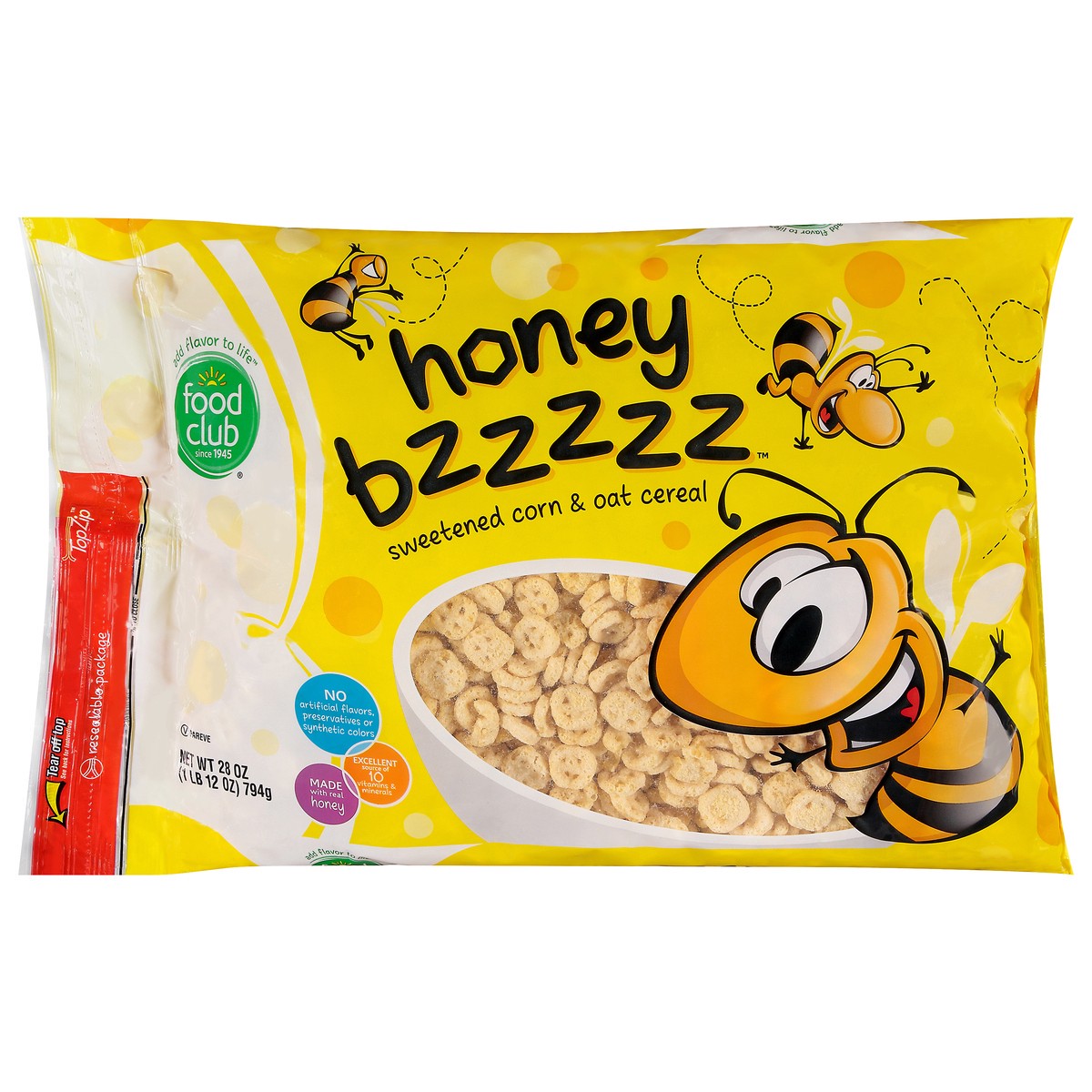 slide 3 of 14, Food Club Honey Bzzzzz Cereal 28 oz, 28 oz