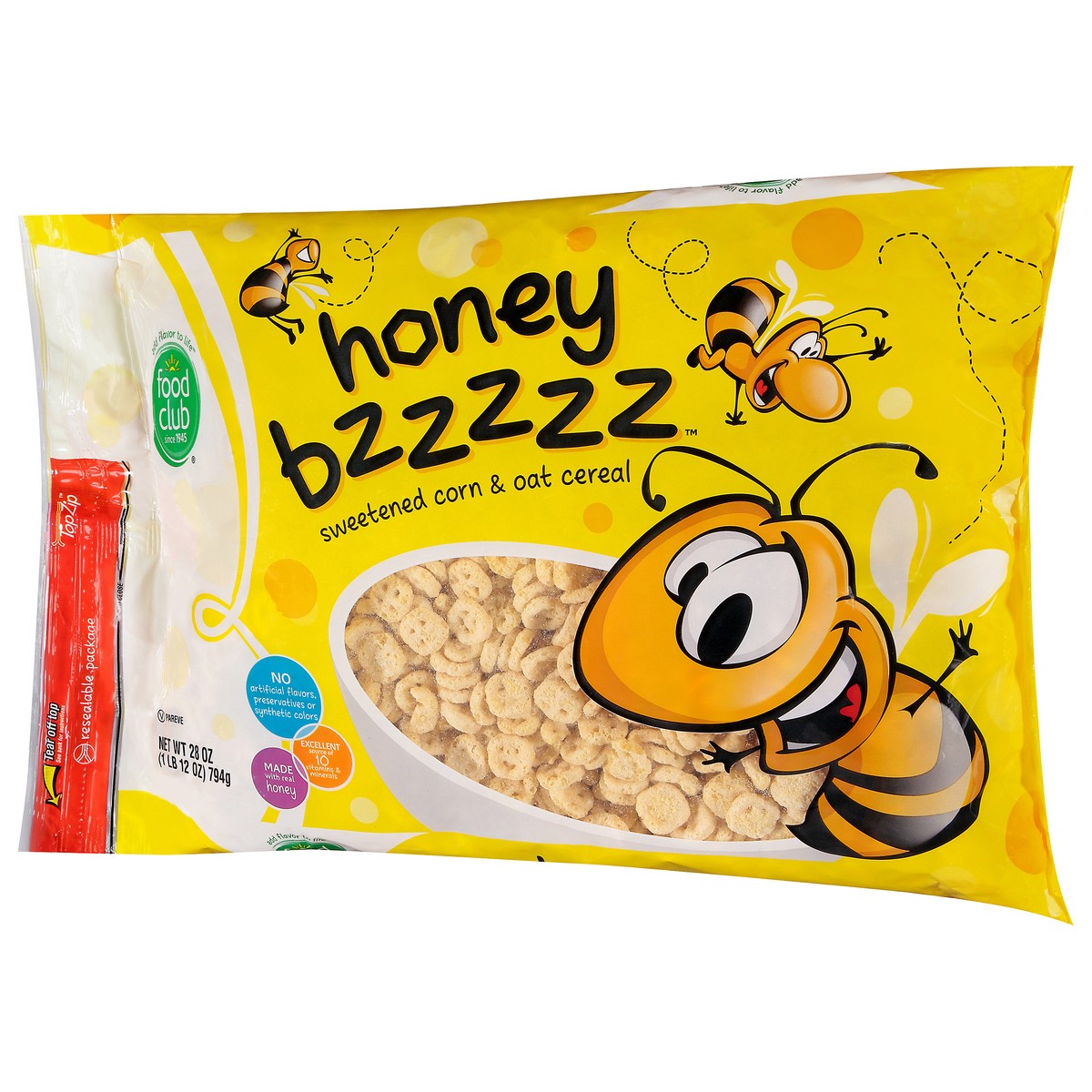 slide 2 of 14, Food Club Honey Bzzzzz Cereal 28 oz, 28 oz