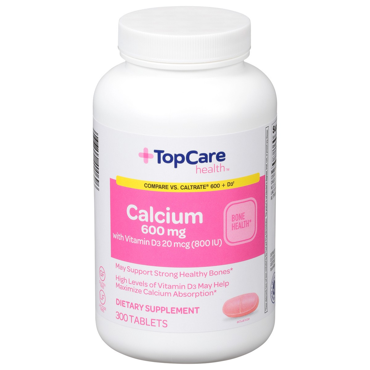 slide 9 of 14, TopCare Health 600 mg Calcium with Vitamin D3 300 Tablets, 300 ct