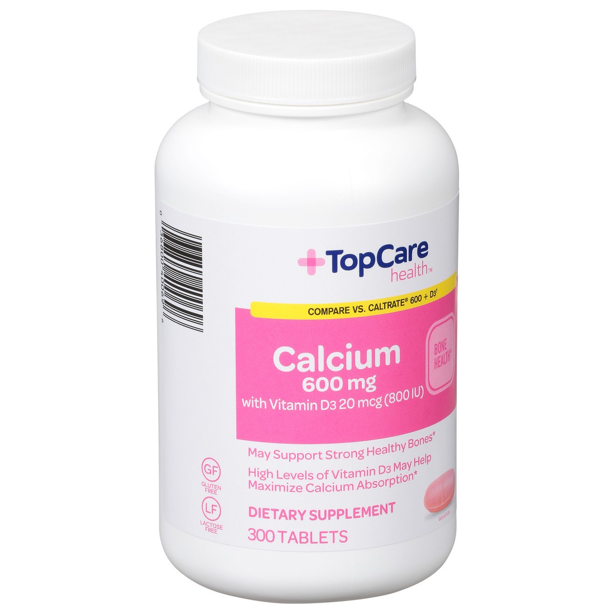 slide 12 of 14, TopCare Health 600 mg Calcium with Vitamin D3 300 Tablets, 300 ct