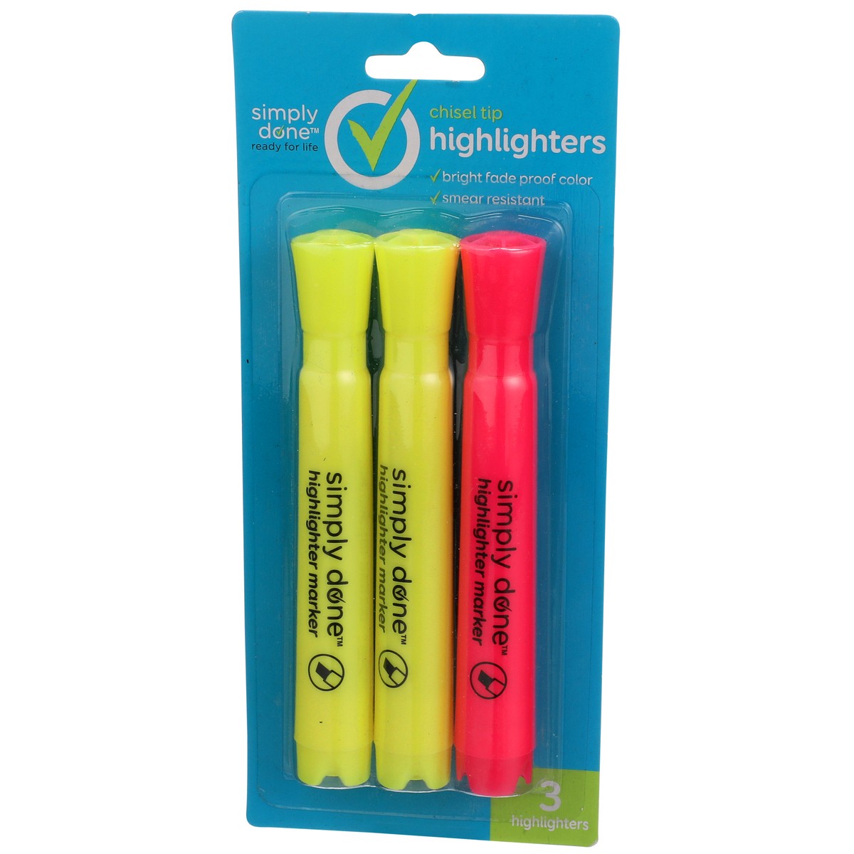 slide 3 of 8, Simply Done Chisel Tip Highlighters Variety, 3 ct