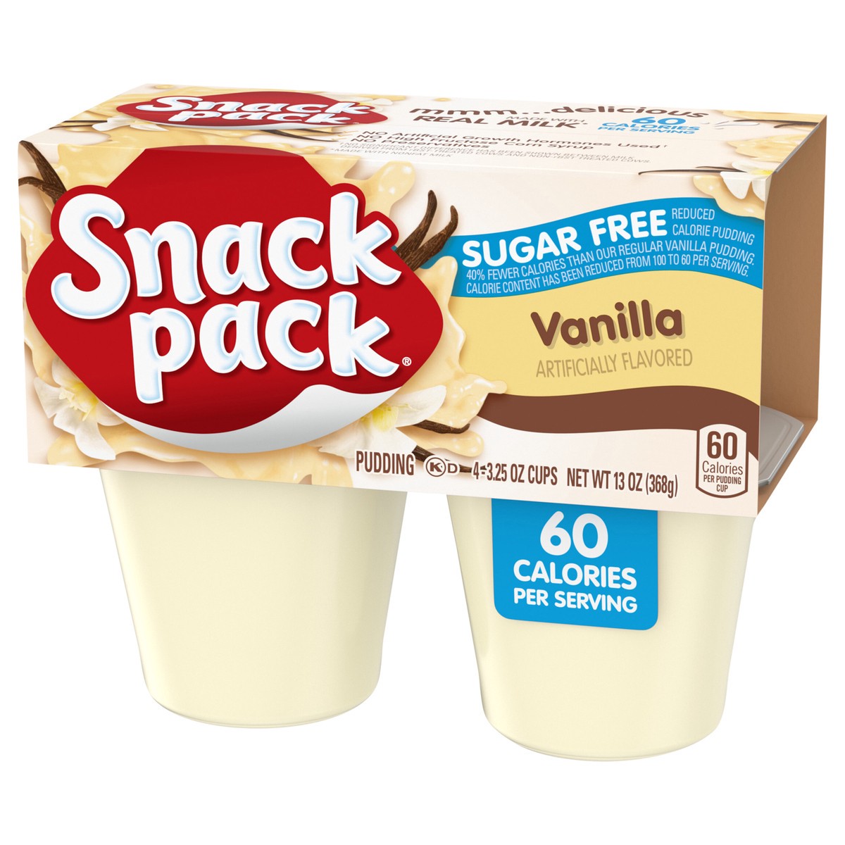 slide 4 of 4, Snack Pack Zero Sugar Vanilla Pudding, 3.25 oz Pudding Cups, 4 Count, 3.25 oz