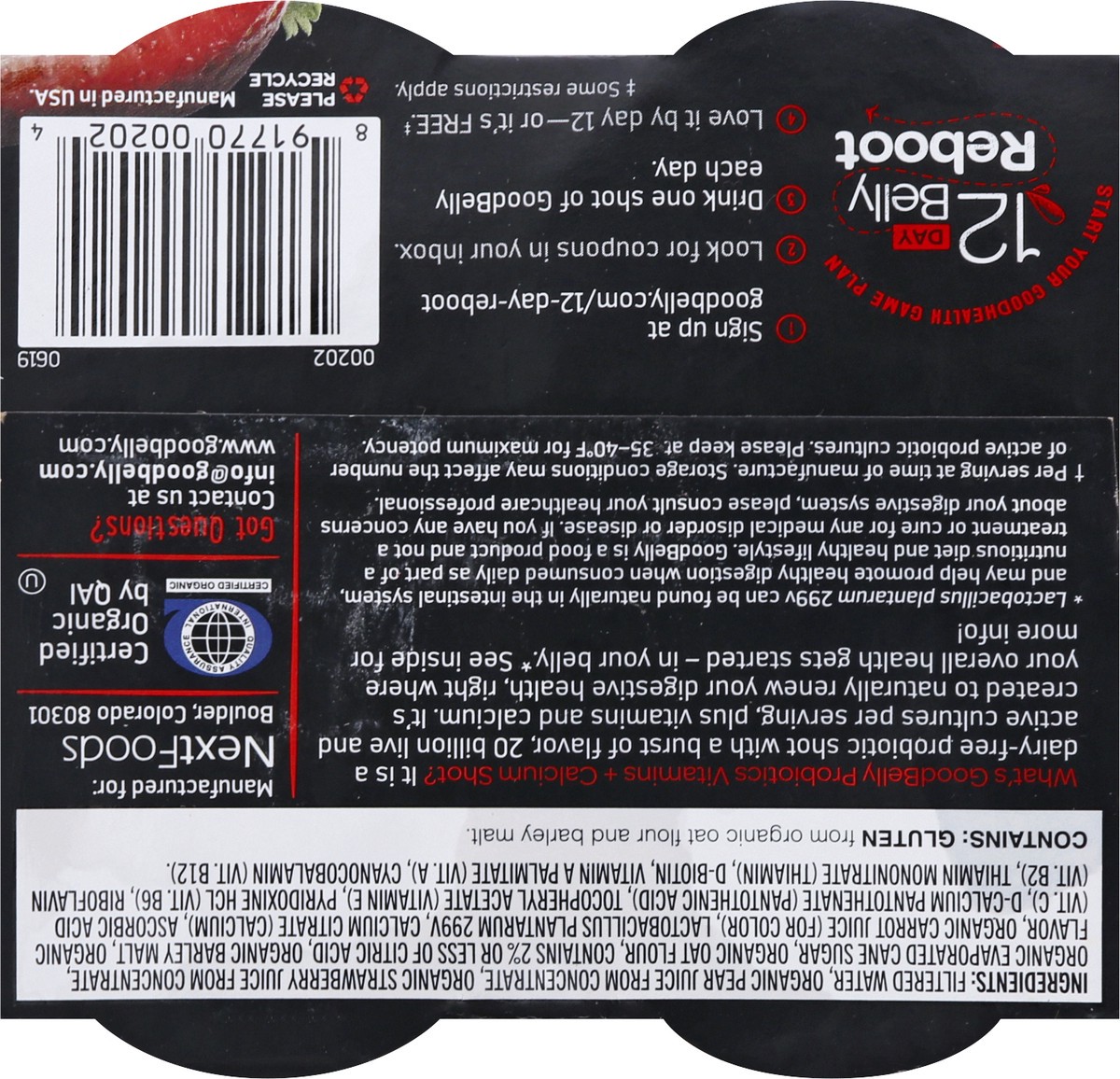 slide 3 of 13, GoodBelly Dairy-Free Shot Strawberry Flavor Shots 4 ea, 4 ct; 2.7 fl oz