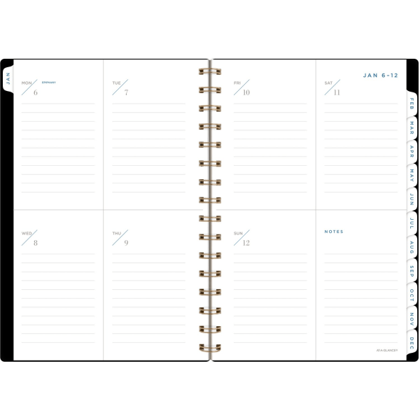 slide 2 of 4, 2025 At-A-Glance Signature Lite Weekly/Monthly Planner, 5-1/2"" X 8-1/2"", Black, January To December, Yp200L05, 1 ct