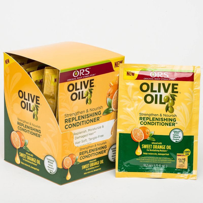 slide 4 of 5, ORS Olive Oil Strengthen & Nourish Replenishing Conditioner - 1.75 fl oz, 1.75 fl oz