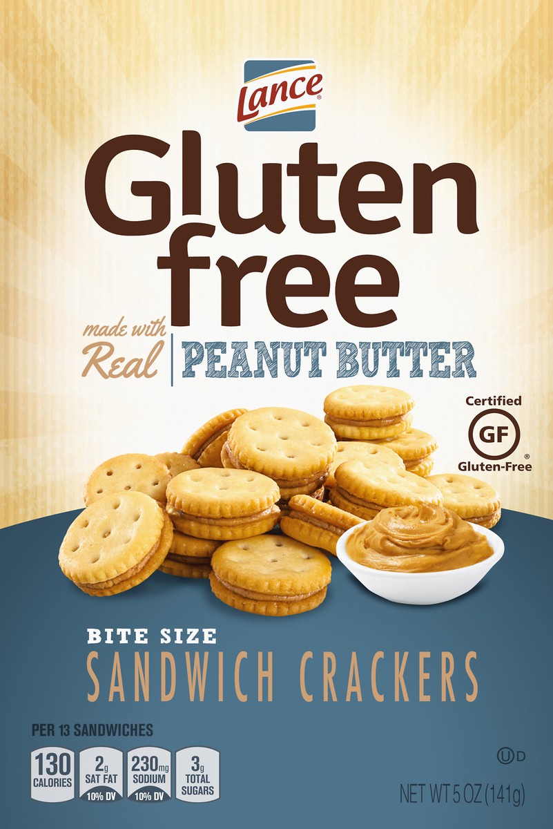 slide 1 of 5, Lance Gluten Free Bite Size Peanut Butter Sandwich Crackers 5 oz, 5 oz