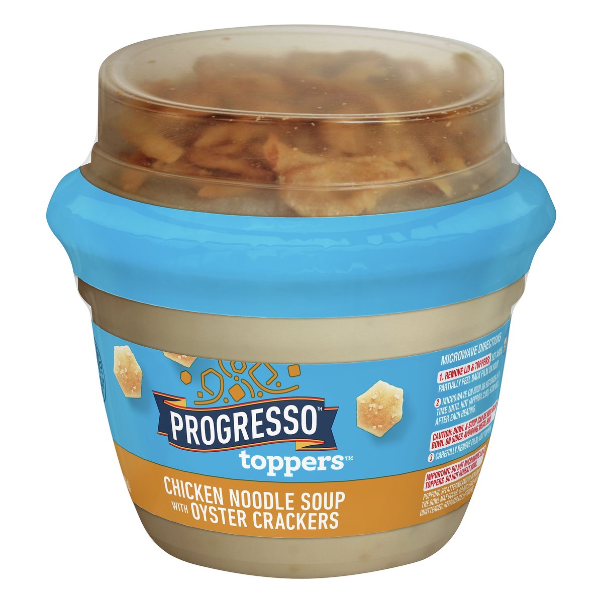 slide 8 of 13, Progresso Toppers Chicken Noodle with Oyster Crackers Soup 12.2 oz, 12.2 oz