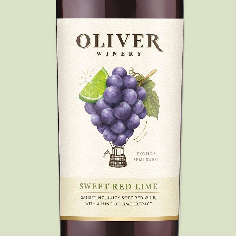 slide 2 of 5, Oliver Winery Sweet Red Lime Wine 750mL, 750 ml