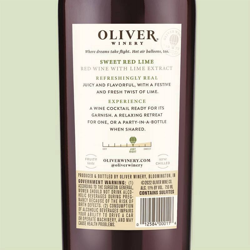 slide 5 of 5, Oliver Winery Sweet Red Lime Wine 750mL, 750 ml