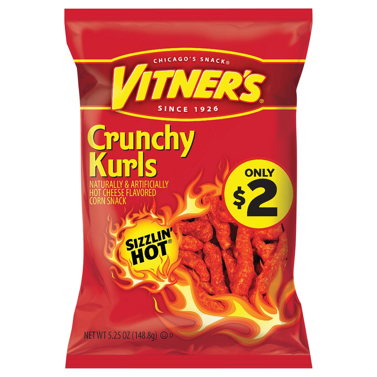slide 1 of 7, Vitner's 5.25 oz Vitner's Sizzlin Hot Crunchy Kurl, 5.25 oz