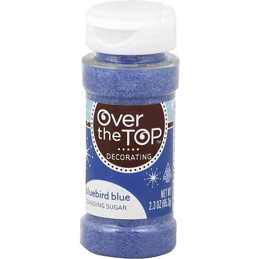 slide 3 of 3, Over The Top Bluebird Blue Sanding Sugar, 2.3 oz