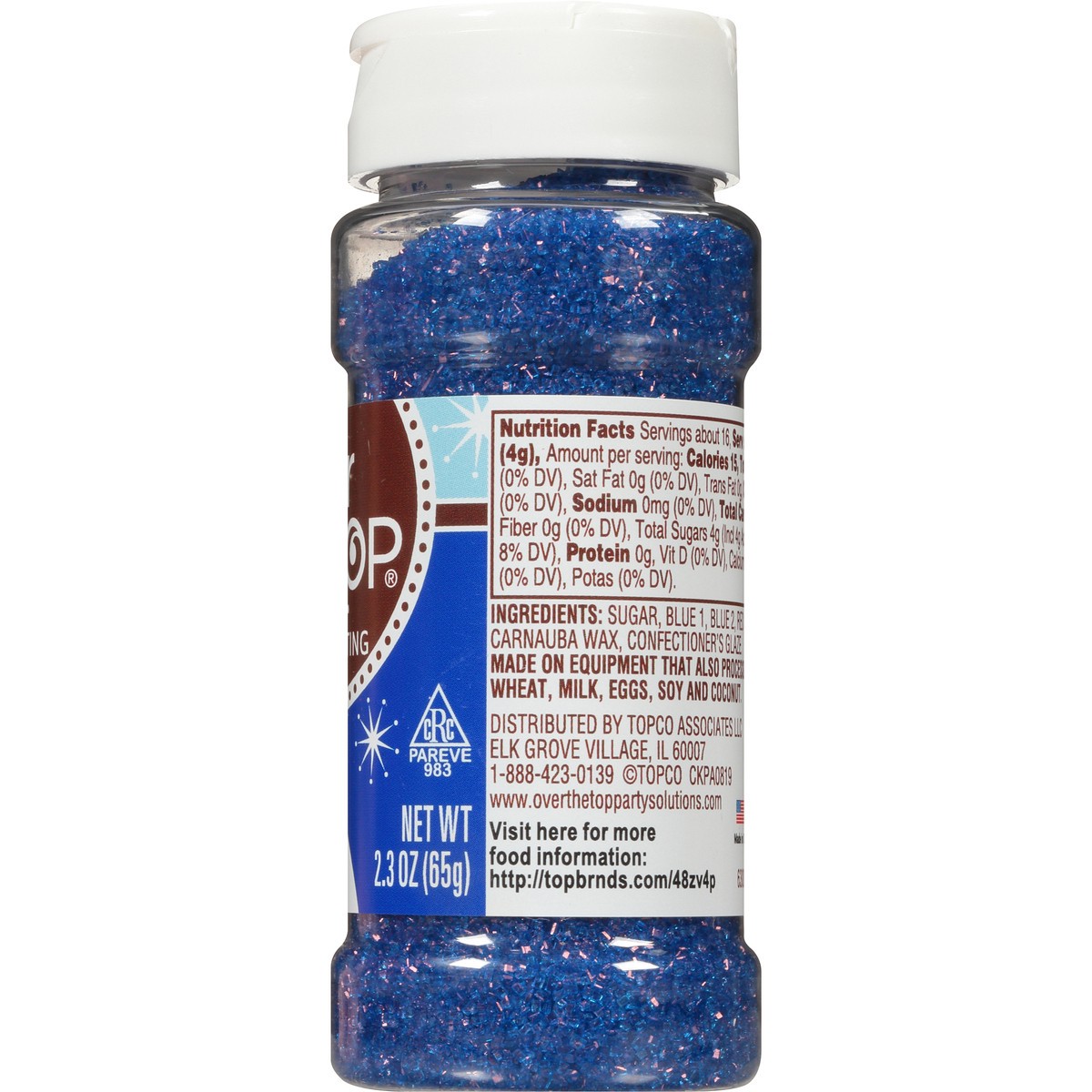 slide 6 of 15, Over The Top Bluebird Blue Sanding Sugar, 2.3 oz