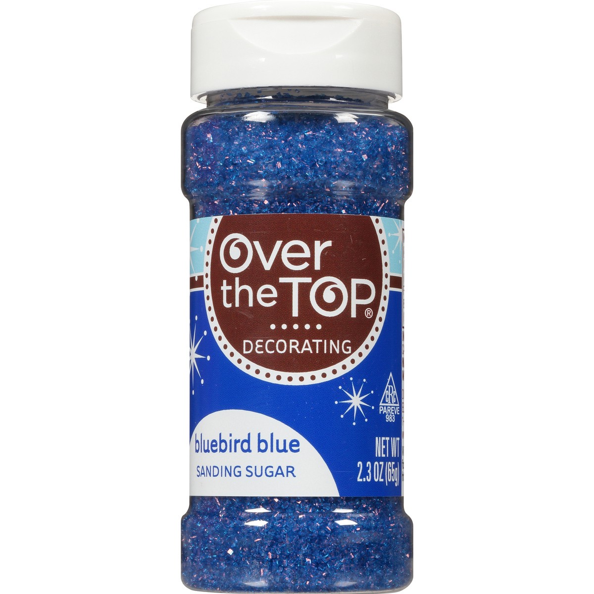 slide 12 of 15, Over The Top Bluebird Blue Sanding Sugar, 2.3 oz