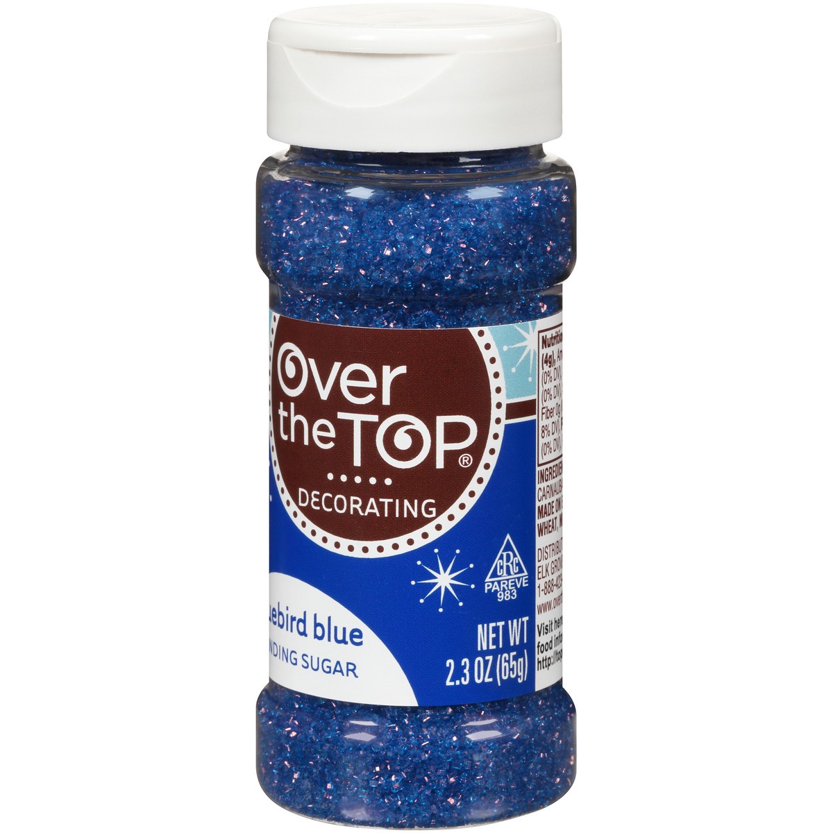 slide 2 of 15, Over The Top Bluebird Blue Sanding Sugar, 2.3 oz