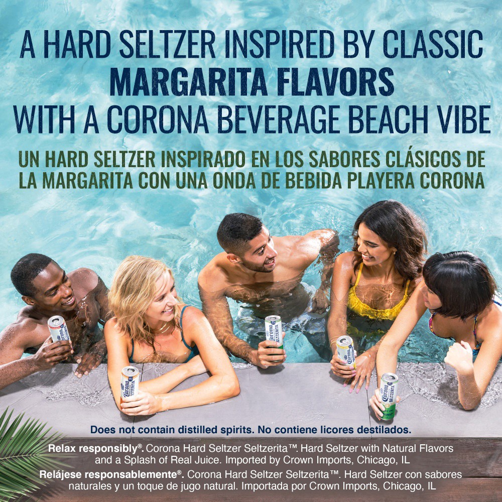 slide 4 of 6, Corona Hard Seltzer Seltzerita Gluten Free Classic Lime Spiked Sparkling Water, 24 fl oz Can, 6.0% ABV, 24 oz