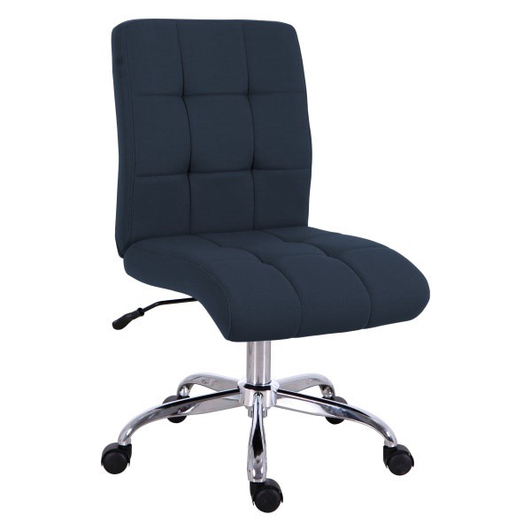 slide 2 of 4, Brenton Studio Dexie Quilted Fabric Low-Back Task Chair, Navy, 1 ct