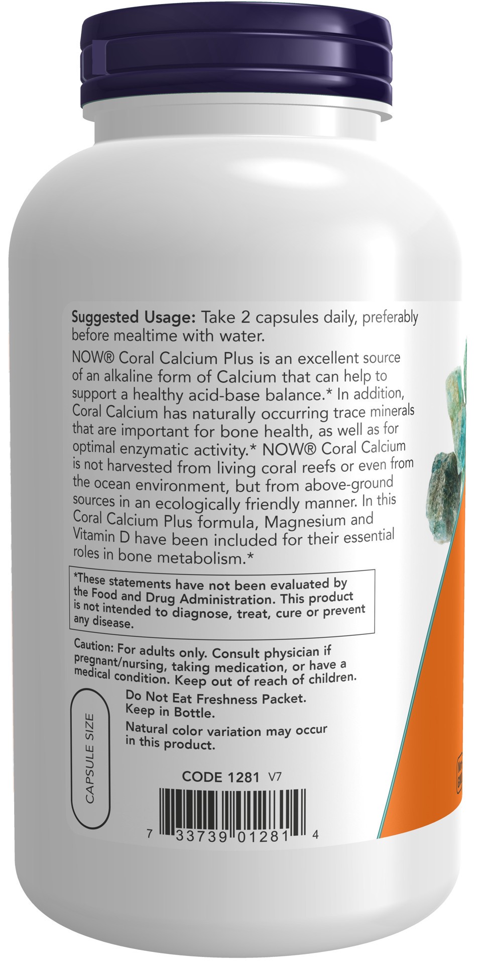 slide 2 of 4, NOW Coral Calcium Plus - 250 Capsules, 250 ct