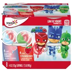Yoplait Kid Yogurt, Paw Patrol Variety Pack of Strawberry and Cotton Candy Yogurt, Value Pack, 8 Cups