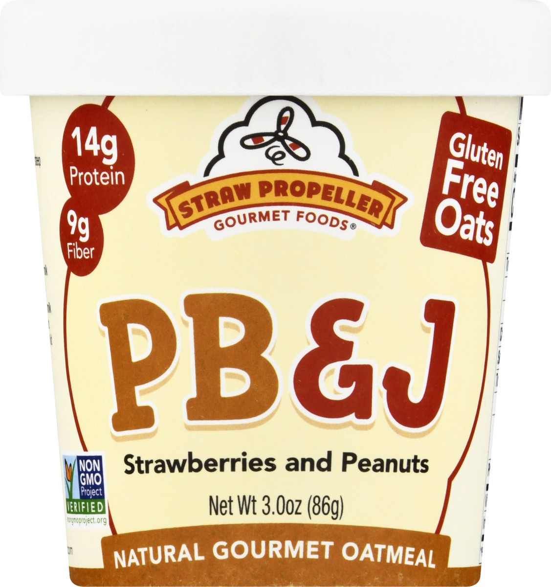 slide 2 of 12, Straw Propeller PB&J Oatmeal 3 oz, 3 oz