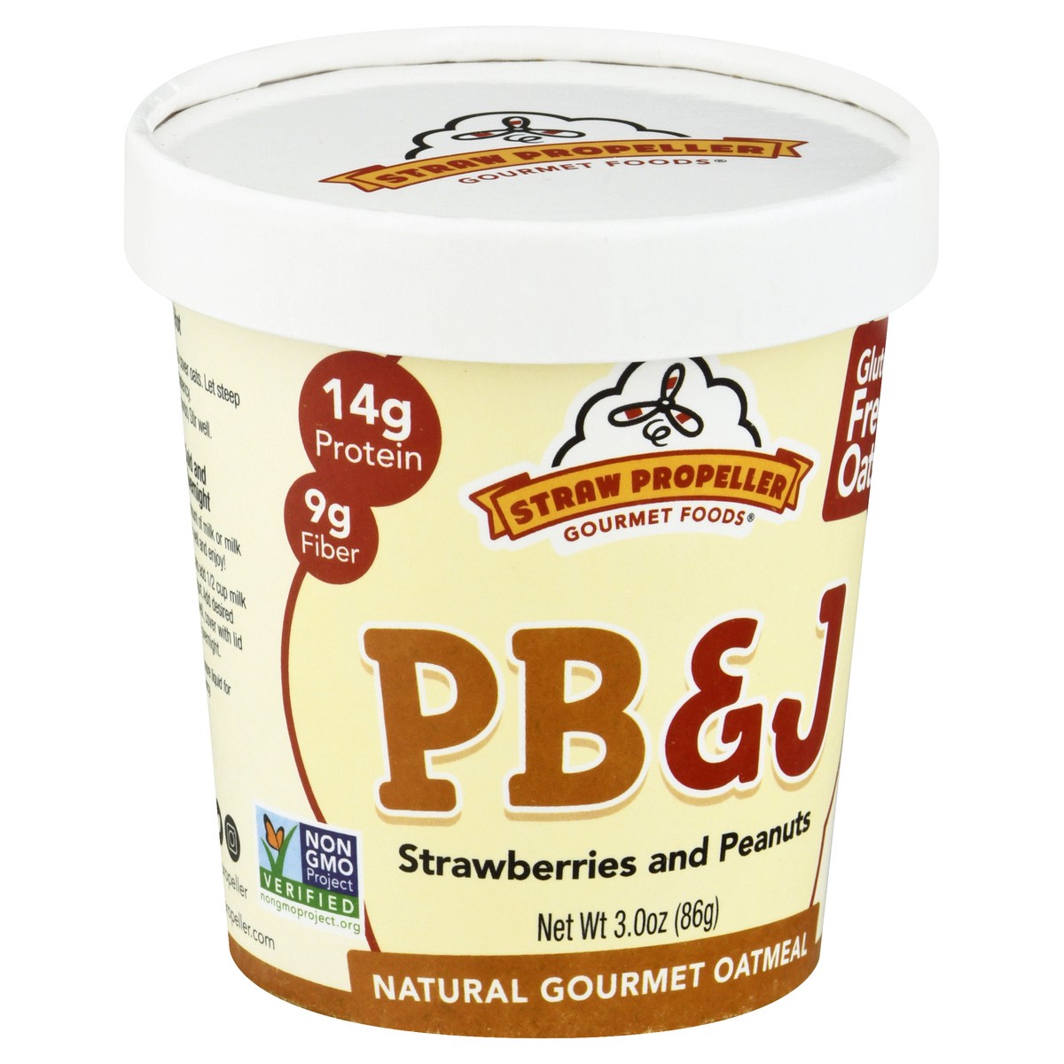 slide 11 of 12, Straw Propeller PB&J Oatmeal 3 oz, 3 oz