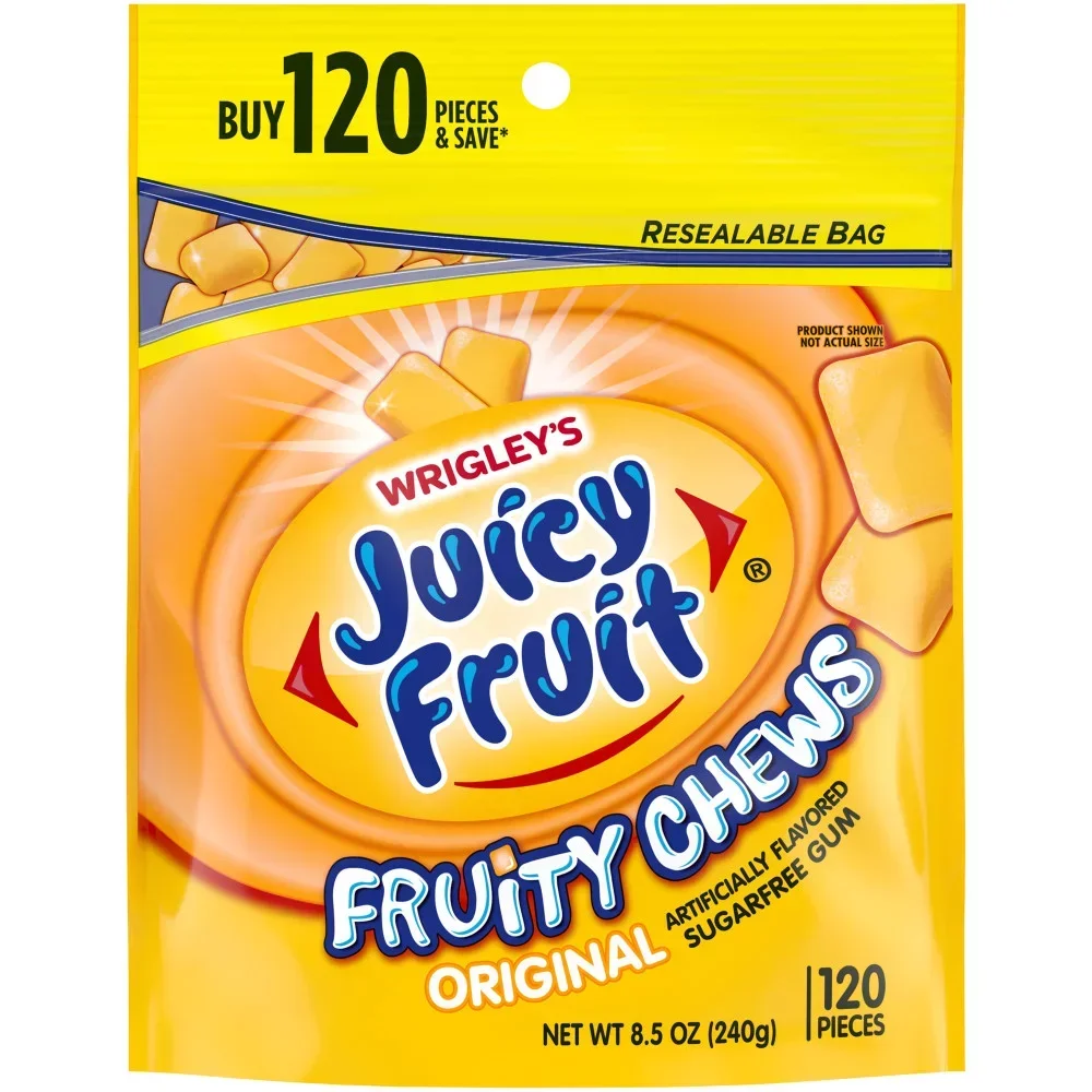 slide 1 of 1, JUICY FRUIT Bulk Chewing Gum, Value Pack, 120 ct Bag, 120 PIECE