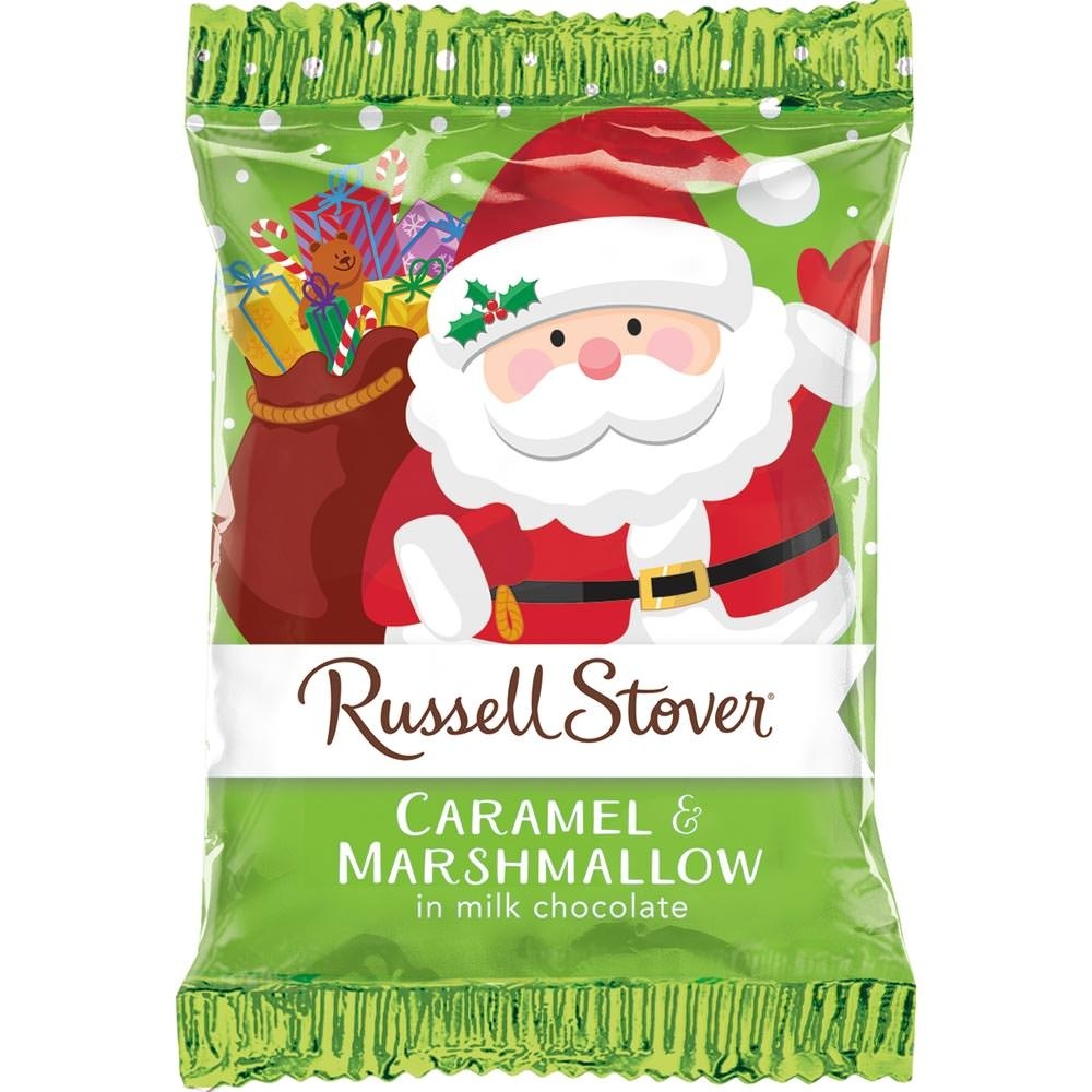 slide 1 of 1, Russell Stover Holiday Caramel & Marshmallow In Milk Chocolate Santa Candy, 1 oz