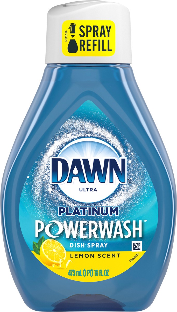 slide 3 of 3, Dawn Platinum Powerwash Dish Spray, Dish Soap, Lemon Scent Refill, 16oz, 1 pint