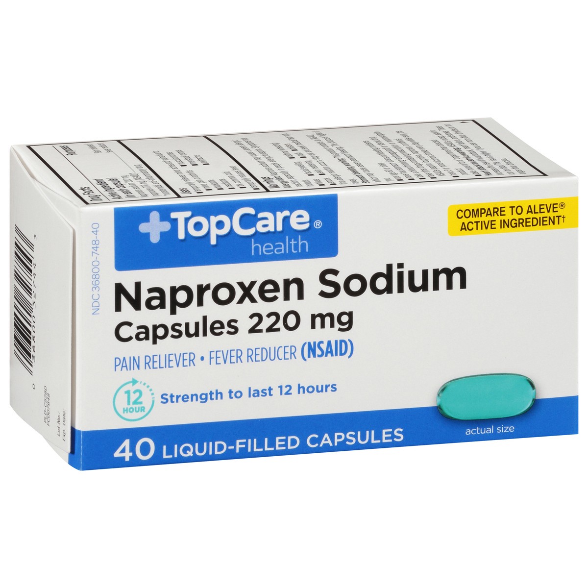 slide 2 of 9, TopCare Naproxen Sodium Liquid Gels, 40 ct