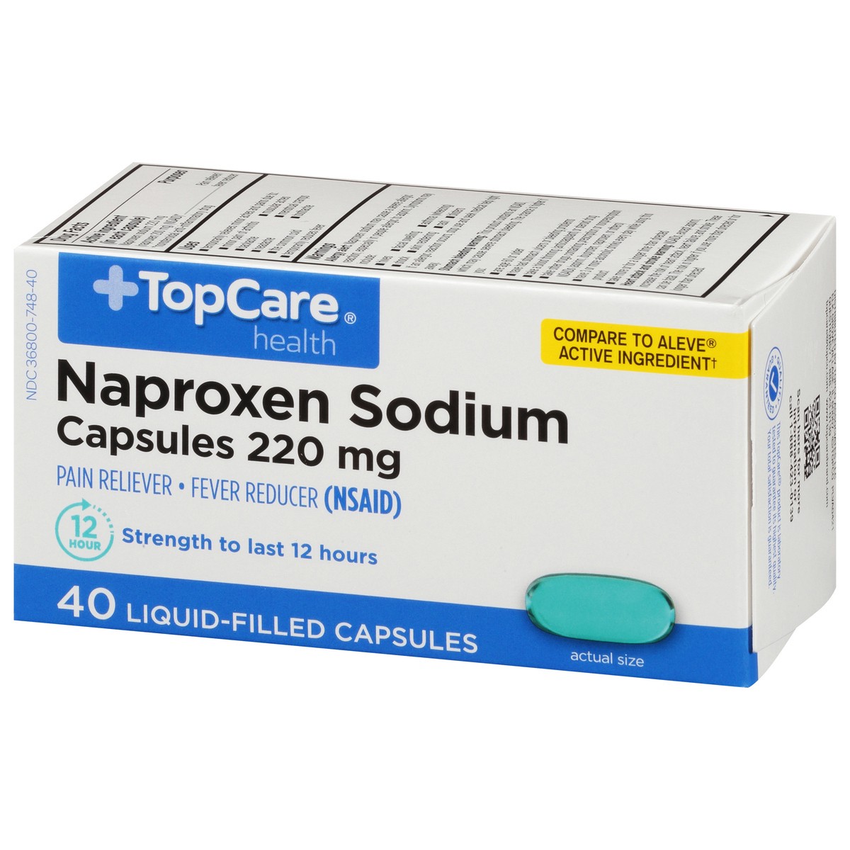 slide 3 of 9, TopCare Naproxen Sodium Liquid Gels, 40 ct