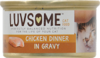 slide 1 of 1, Luvsome Chicken Dinner In Gravy Cat Food, 3 oz