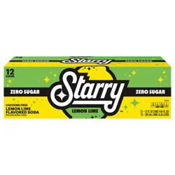 Starry Zero Sugar Lemon Lime Soda, Caffeine Free