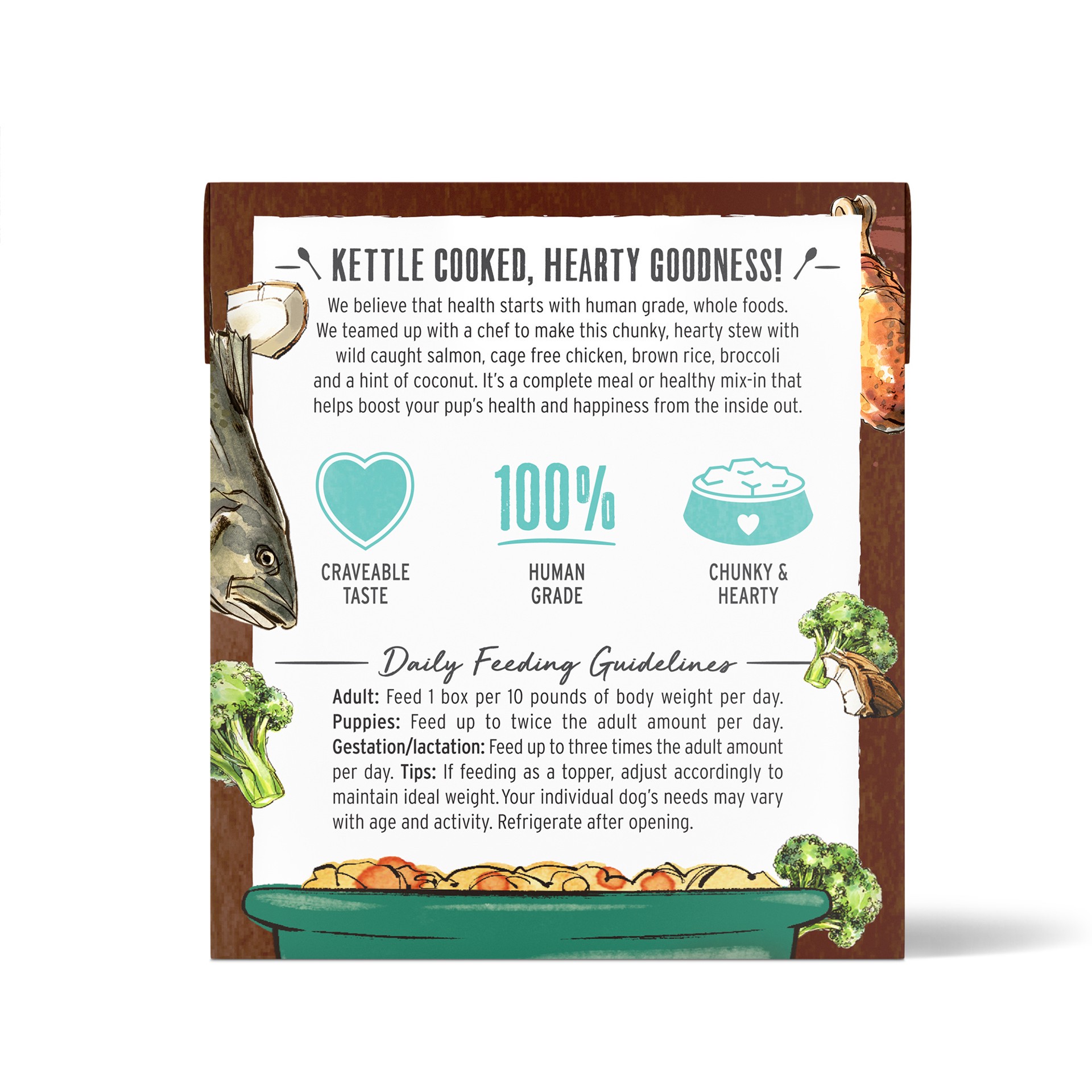 slide 3 of 8, The Honest Kitchen One Pot Stew One Pot Stews: Simmered Salmon & Chicken Stew with Brown Rice & Broccoli Wet Dog Food, 10.5 oz x1, 10.5 oz