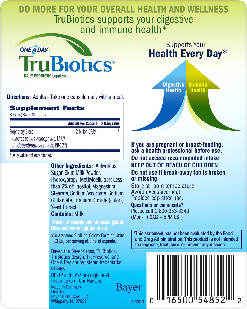 slide 7 of 8, One A Day Trubiotics Daily Probiotic Dietary Supplement, 30 ct