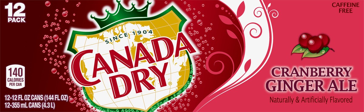 slide 5 of 9, Canada Dry Cranberry Ginger Ale 12 Pack, 12 ct; 12 oz