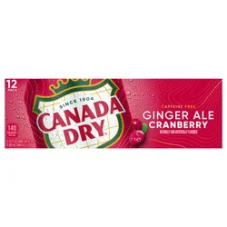 Canada Dry Cranberry Ginger Ale Soda, 12 fl oz cans, 12 pack