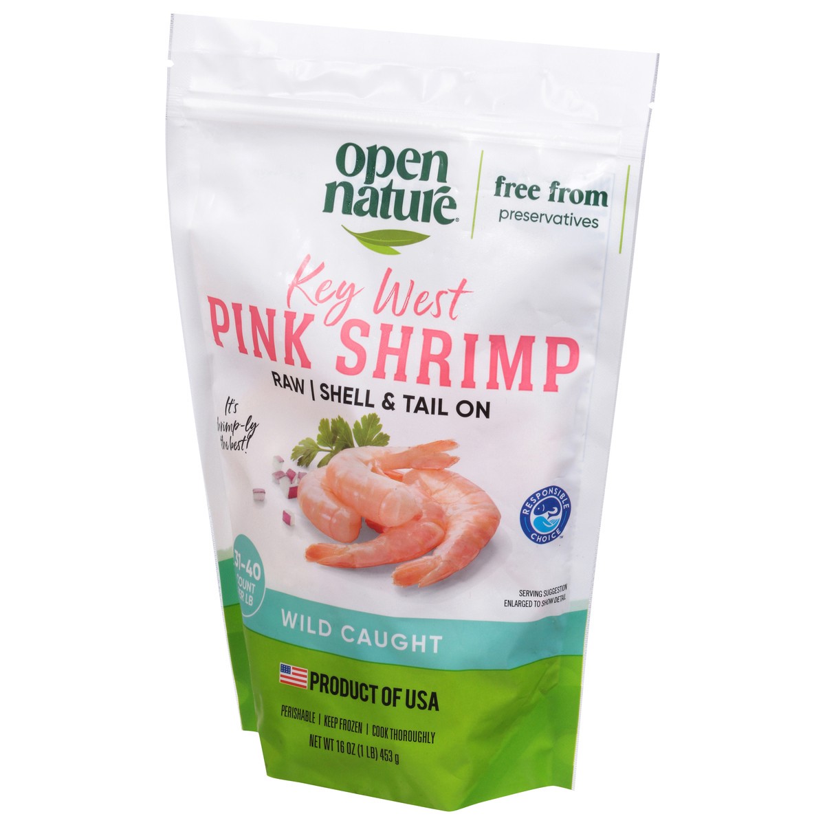 slide 3 of 14, Open Nature Shrimp Raw Wild Caught Shell On 31 To 40 Count - 16 Oz, 16 oz