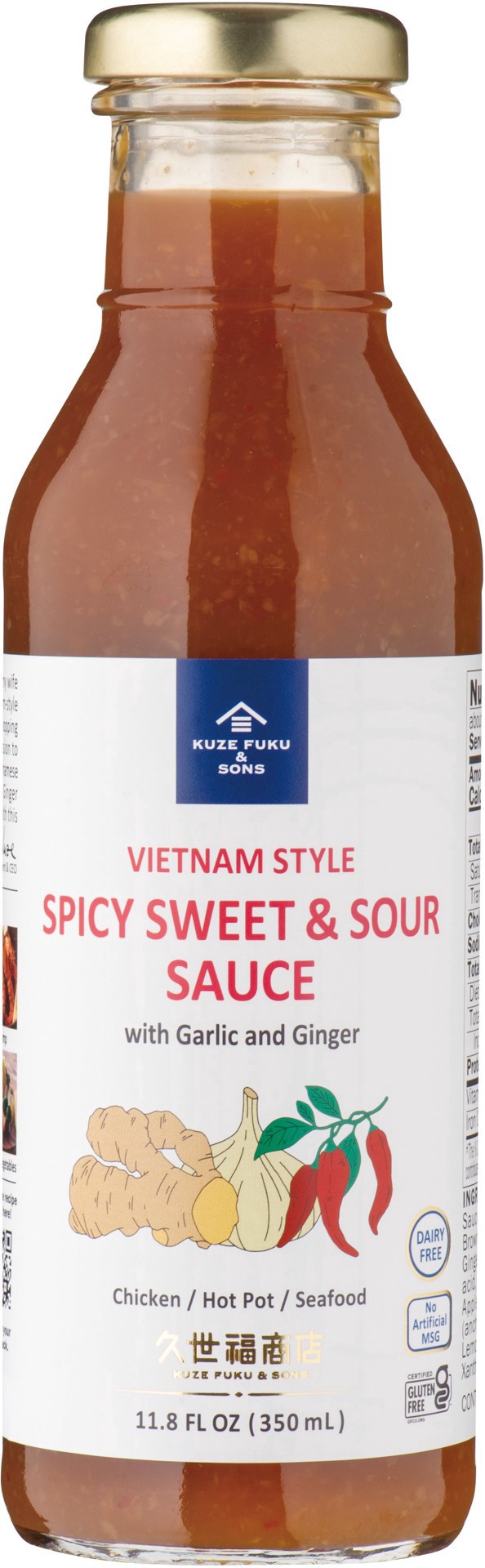 slide 1 of 1, Kuze Fuku & Sons Vietnam Style Spicy Sweet & Sour Sauce, 11.8 oz