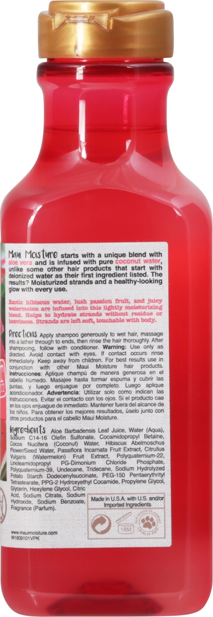 slide 9 of 10, Maui Moisture Lightweight Hydration + Hibiscus Water Shampoo, 13 oz