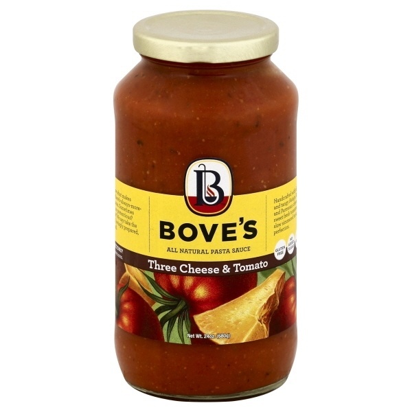 slide 1 of 1, Bove's Three Cheese & Tomato Sauce, 24 oz