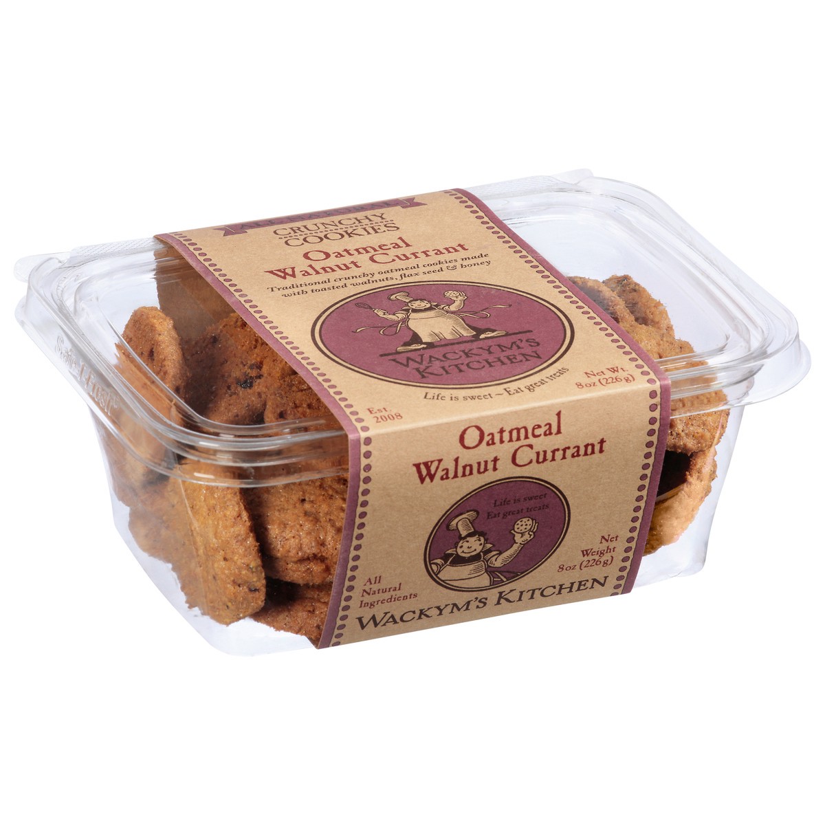 slide 2 of 11, Wackym's Kitchen Crunchy All Natural Oatmeal Walnut Currant Cookies 8 oz,