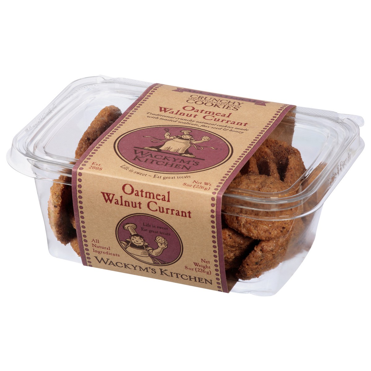 slide 3 of 11, Wackym's Kitchen Crunchy All Natural Oatmeal Walnut Currant Cookies 8 oz,