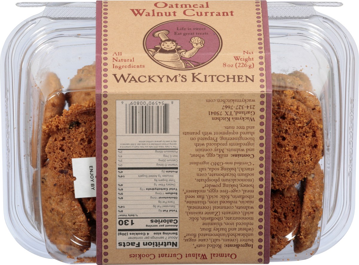 slide 8 of 11, Wackym's Kitchen Crunchy All Natural Oatmeal Walnut Currant Cookies 8 oz,