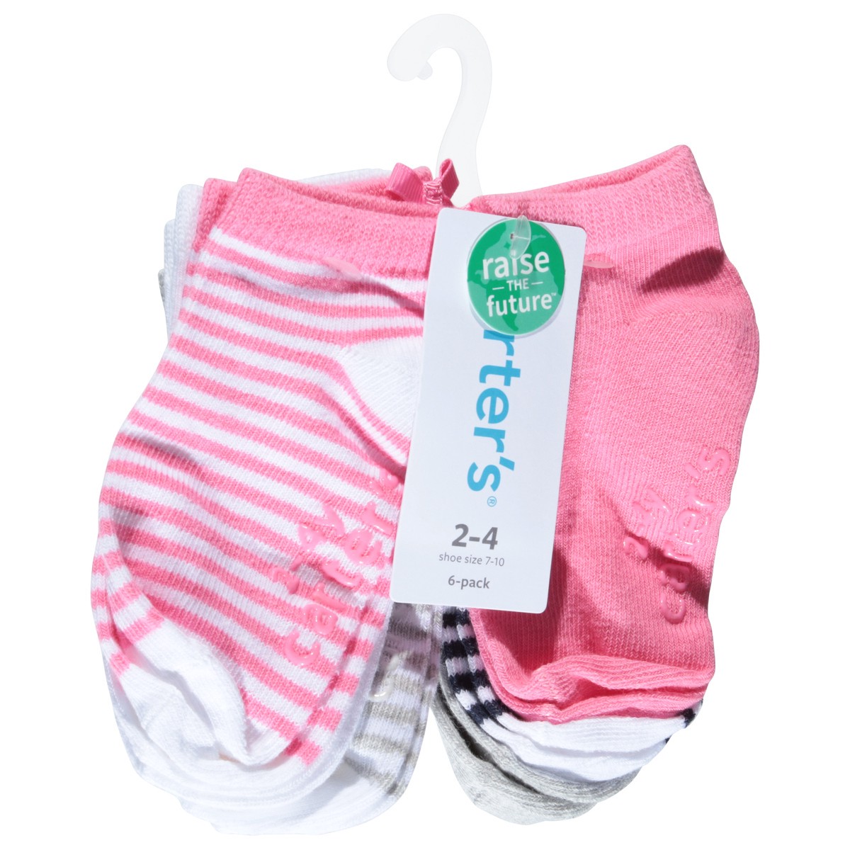 slide 3 of 4, Carter's Toddler Girls Stripe Ankle Socks Size 2-4 6 ea, 6 ct