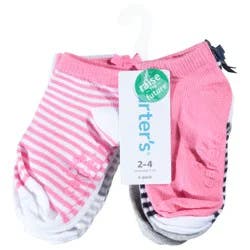Carter's Toddler Girls Stripe Ankle Socks Size 2-4, 6 Pairs